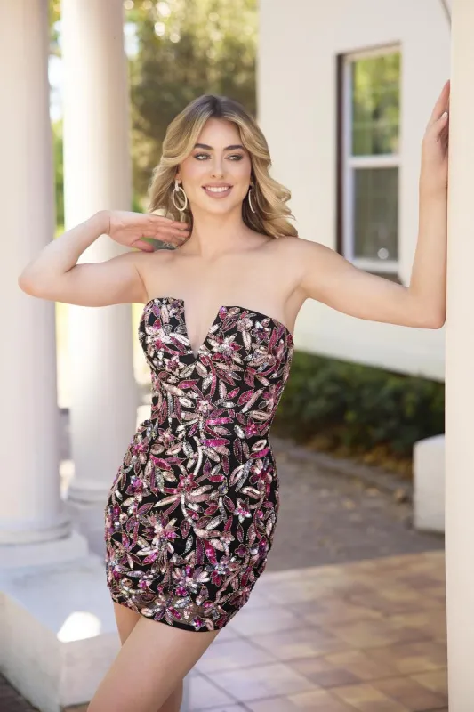 Primavera Couture Strapless Beaded HoCo Dress 4431 made by Primavera Couture