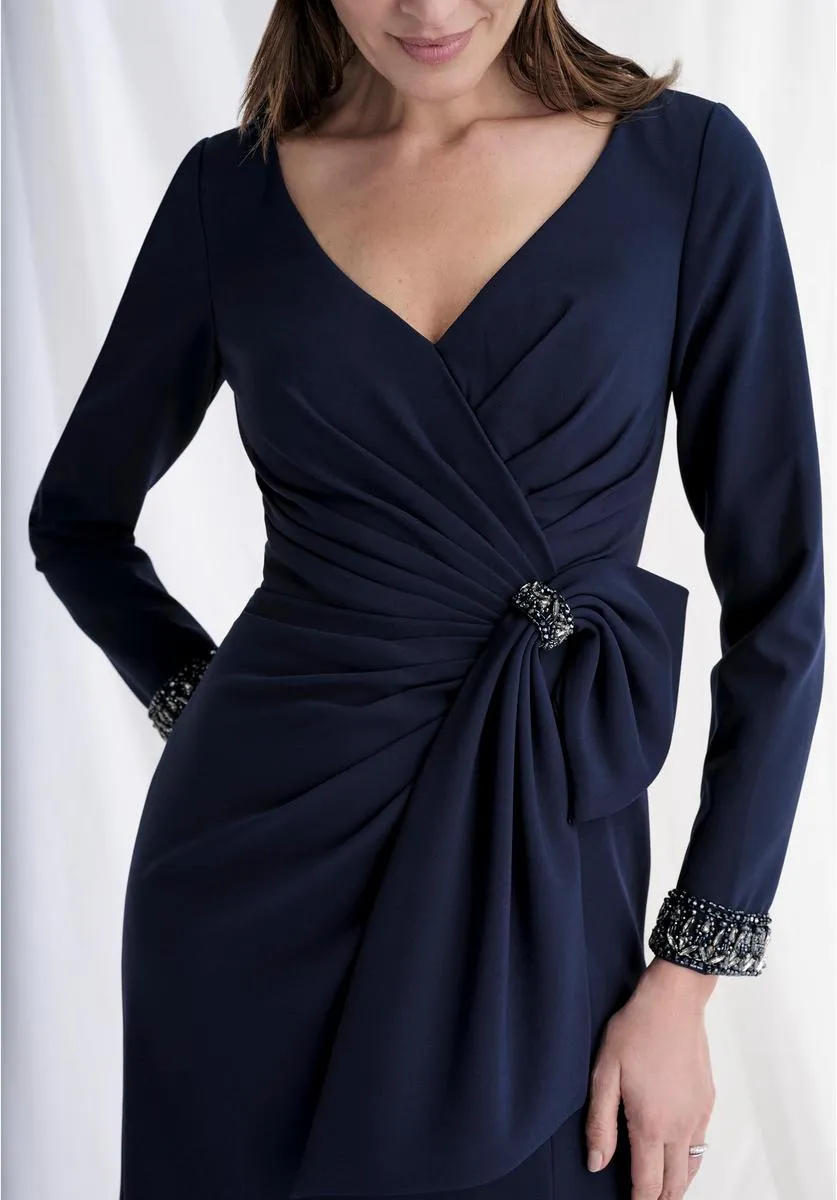 MGNY Long Sleeve Side Ruched Evening Dress 73172 sold by Terry costa product image thumbnail 4