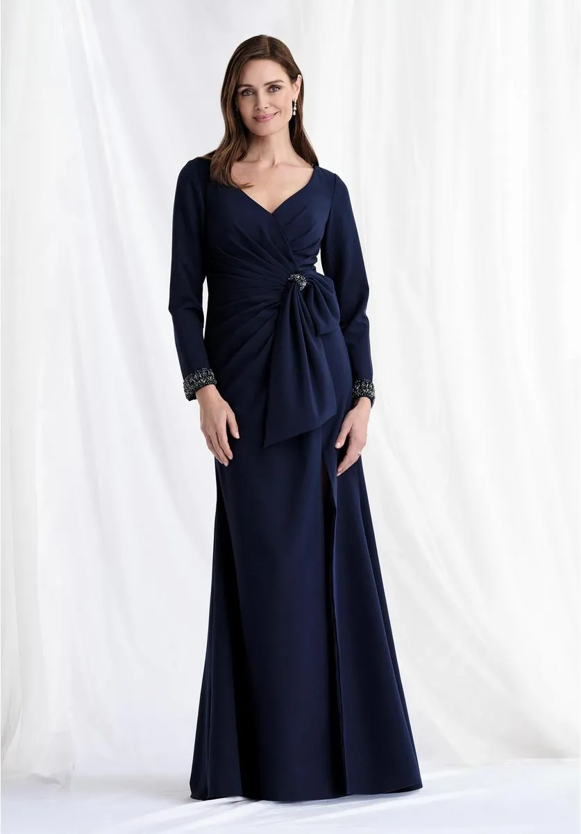 MGNY Long Sleeve Side Ruched Evening Dress 73172 sold by Terry costa product image thumbnail 3