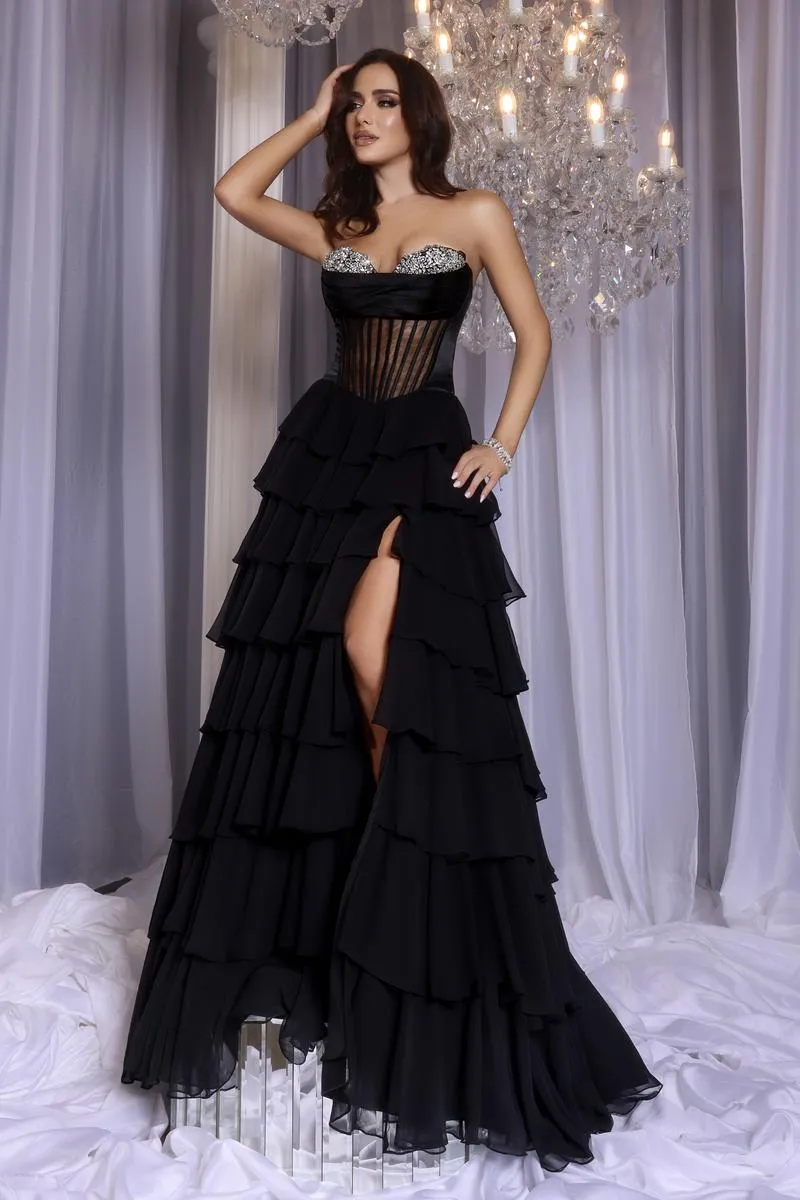 Portia & Scarlett A-Line Ruffle Prom Dress PS25961 sold by Terry costa