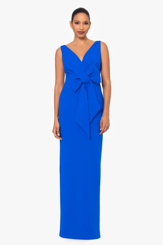Betsy and Adam "Sam" Scuba Bow Maxi Dress A26475 made by Terry costa