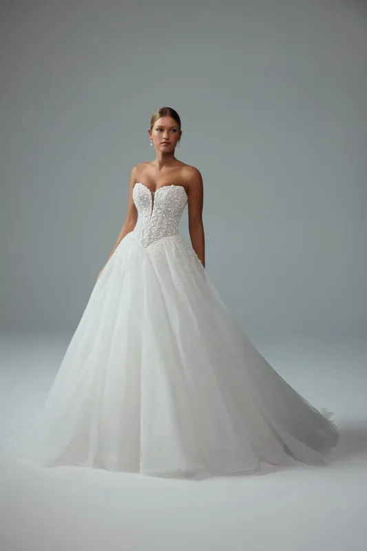 Sophia Tolli "Vienna" Sparkling Strapless Ballgown Bridal Gown sold by Terry costa