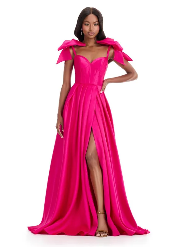 ASHLEYlauren A-Line Bow Prom Dress 12065 sold by Terry costa