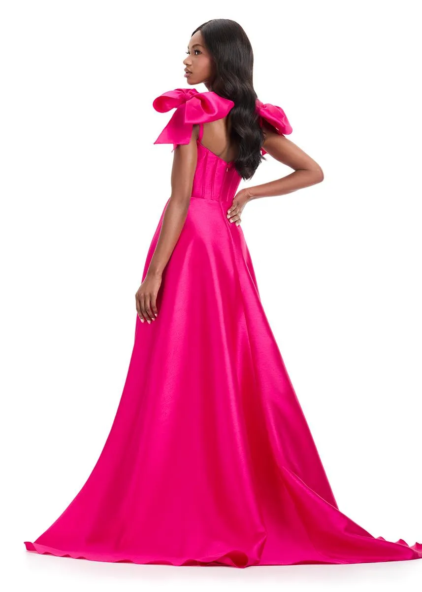 ASHLEYlauren A-Line Bow Prom Dress 12065 sold by Terry costa product image thumbnail 2