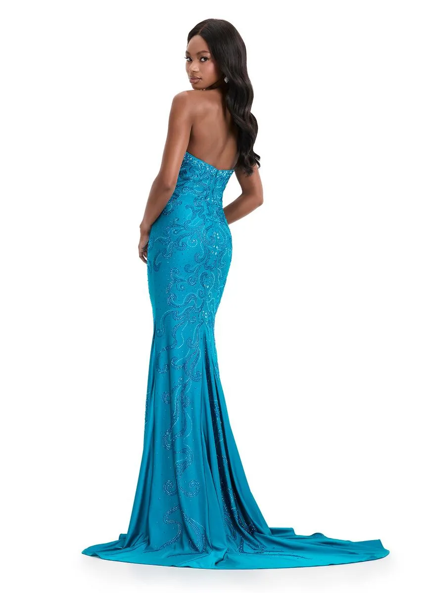 ASHLEYlauren Elegant Heat Stone Prom Dress 12074 sold by Terry costa product image thumbnail 2