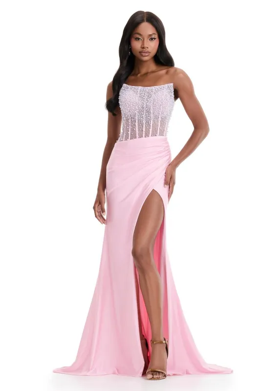 ASHLEYlauren Illusion Corset Prom Dress 12087 sold by Terry costa