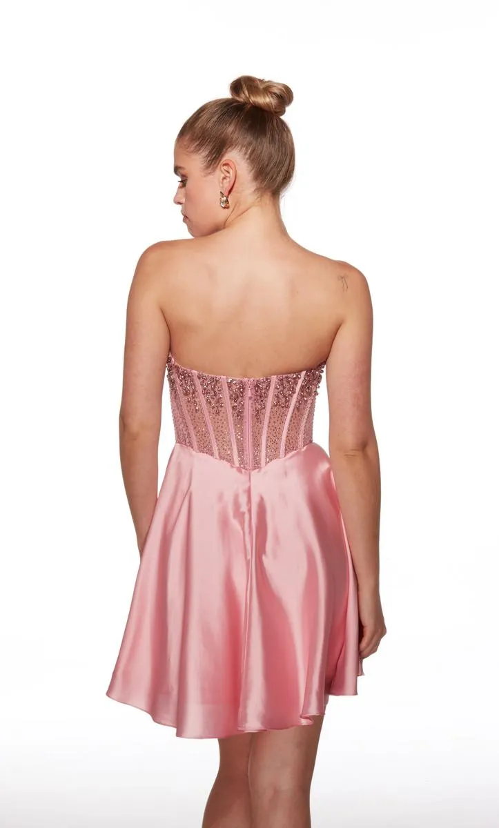 Alyce Paris Sheer Beaded Corset HoCo Dress 40101 sold by Terry costa product image thumbnail 4