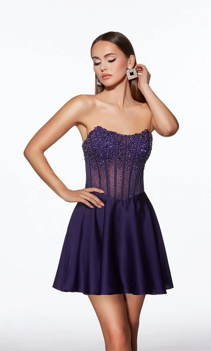 Alyce Paris Sheer Beaded Corset HoCo Dress 40101 sold by Terry costa