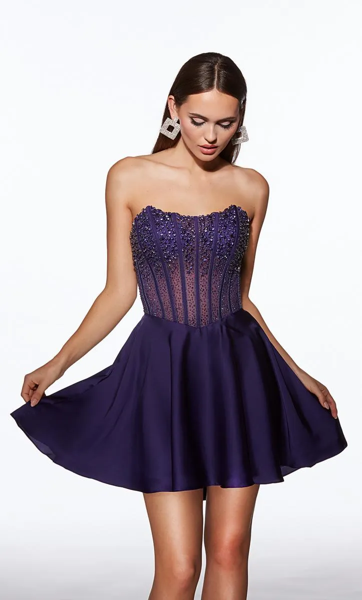 Alyce Paris Sheer Beaded Corset HoCo Dress 40101 sold by Terry costa product image thumbnail 5