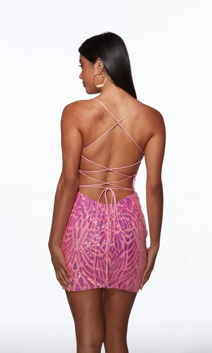 Alyce Paris Sequin Lace-Up Back Dress 40082 sold by Terry costa product image thumbnail 2
