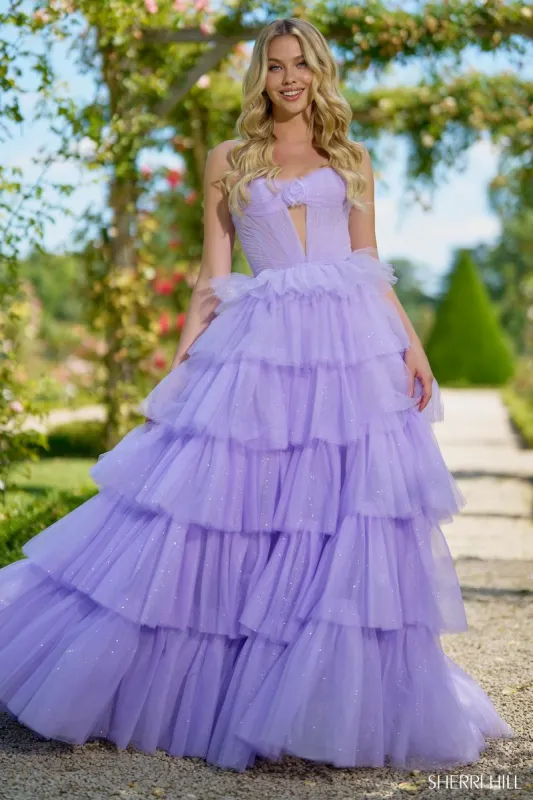 Sherri Hill Strapless Ruffle Prom Dress 56884 sold by Terry costa