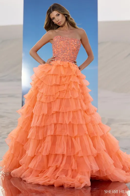 Sherri Hill Strapless Crystal Couture Gown 67004 sold by Terry costa