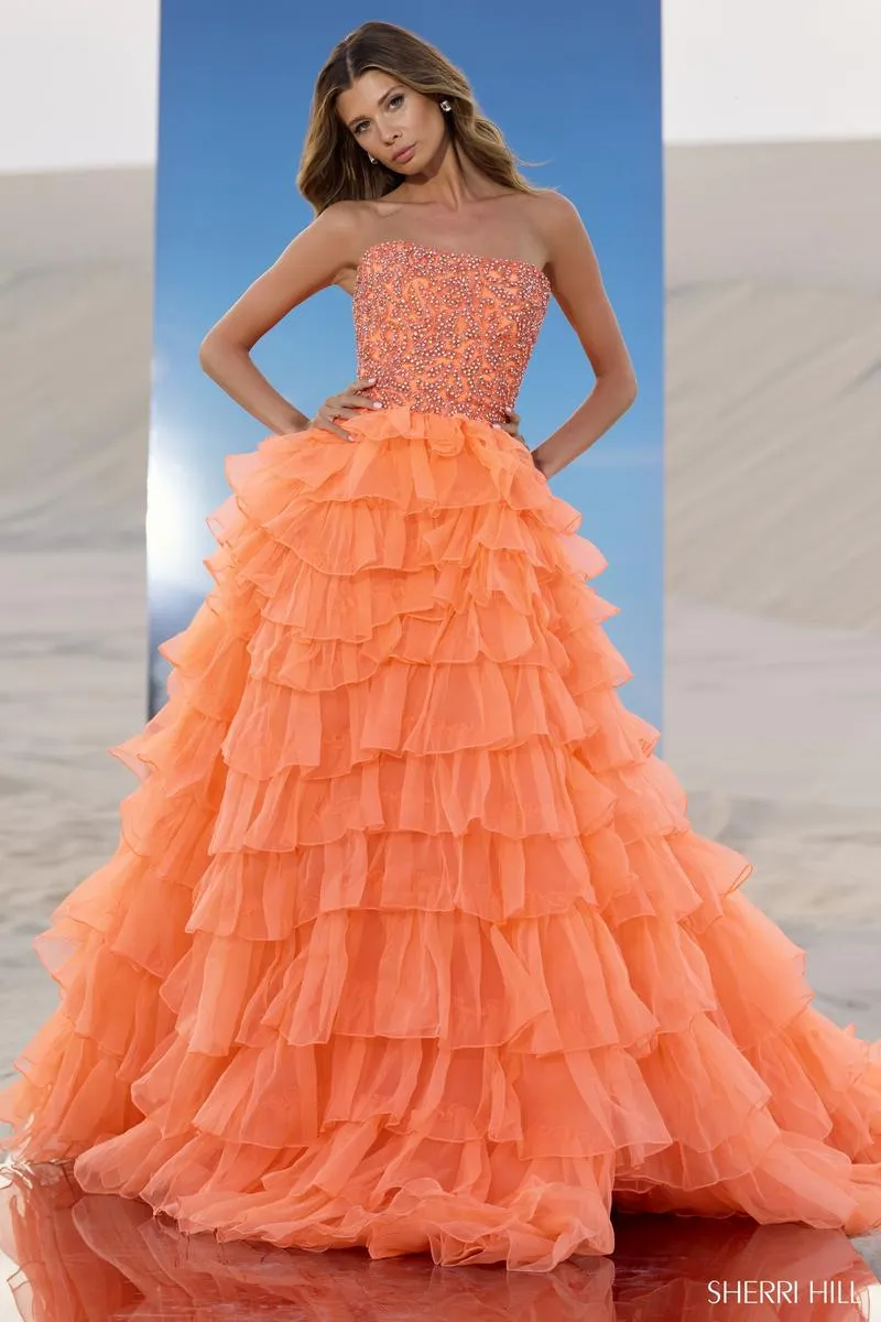 Sherri Hill Strapless Crystal Couture Gown 67004 sold by Terry costa