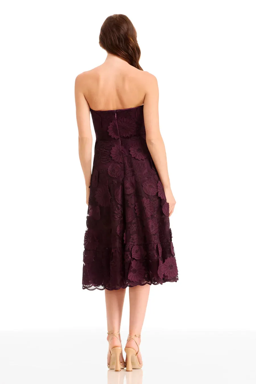 Dress the Population "Kailyn" Strapless Lace Midi Dress DDR366 sold by Terry costa product image thumbnail 5