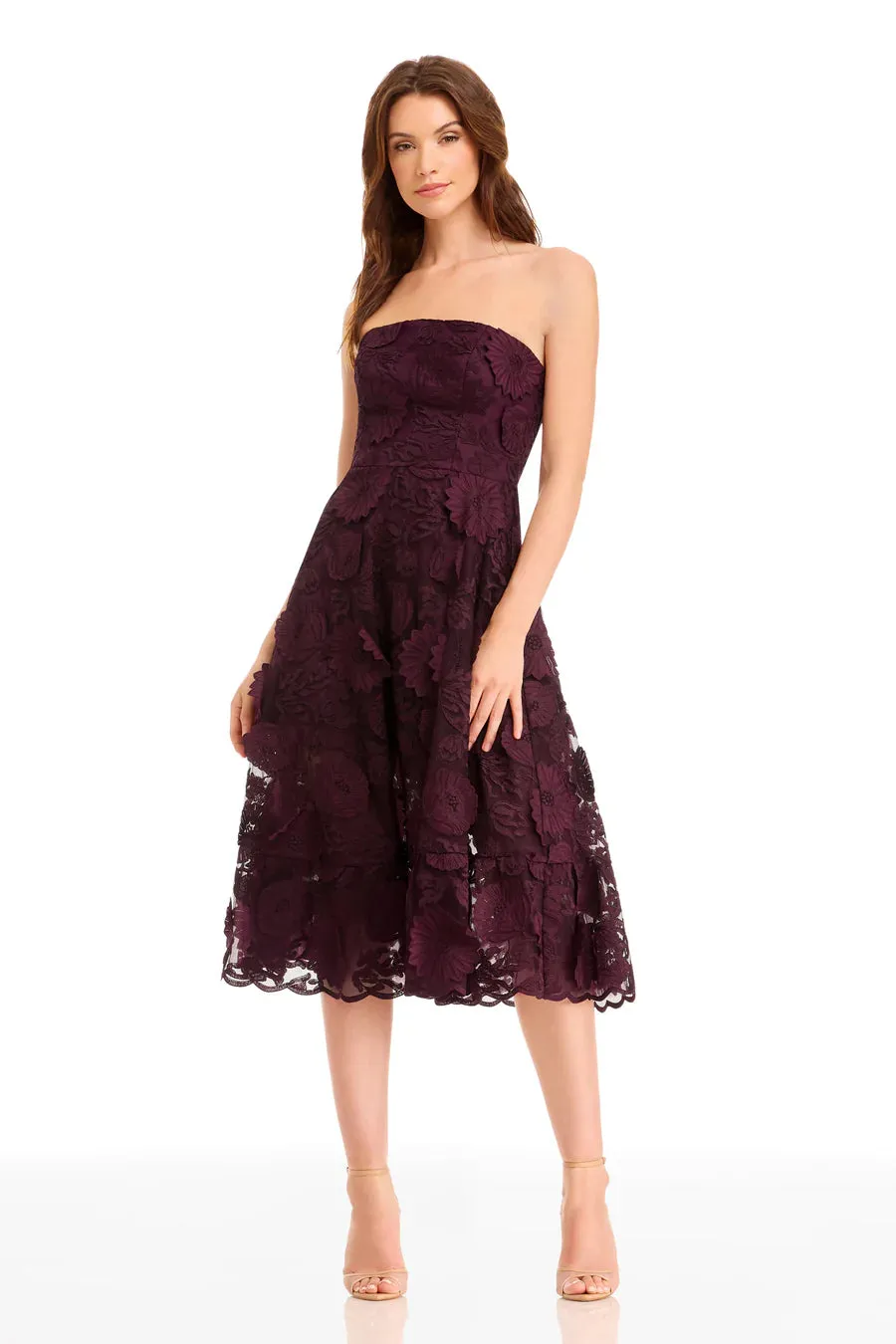 Dress the Population "Kailyn" Strapless Lace Midi Dress DDR366 sold by Terry costa product image thumbnail 3