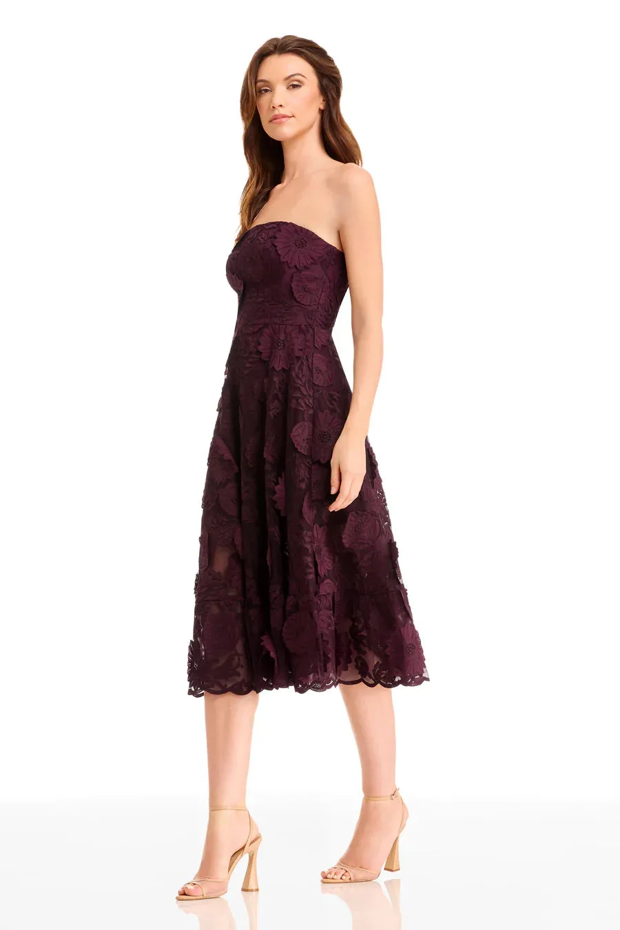 Dress the Population "Kailyn" Strapless Lace Midi Dress DDR366 sold by Terry costa product image thumbnail 4