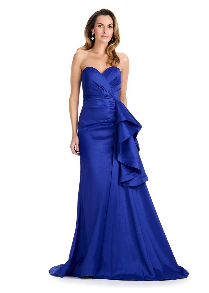 ASHLEYlauren Strapless Taffeta Evening Dress E12118 sold by Terry costa