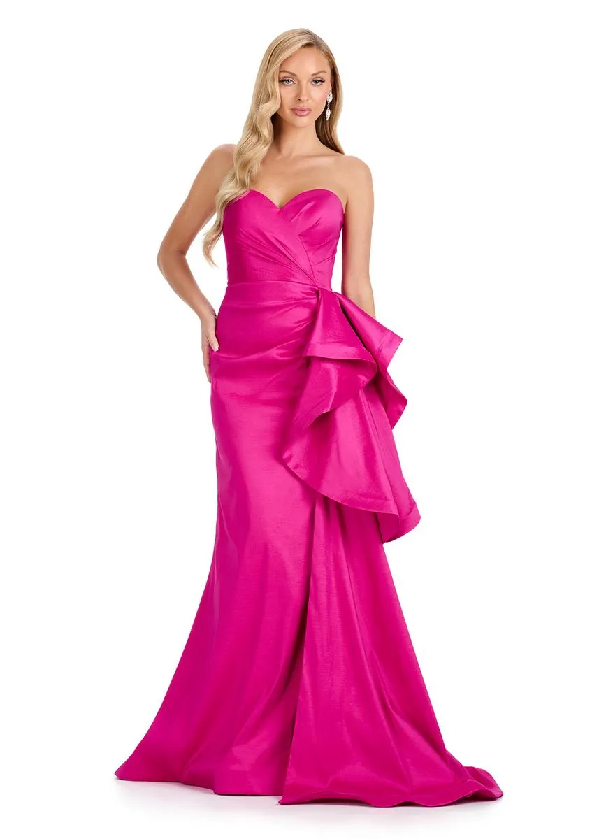 ASHLEYlauren Strapless Taffeta Evening Dress E12118 sold by Terry costa product image thumbnail 5