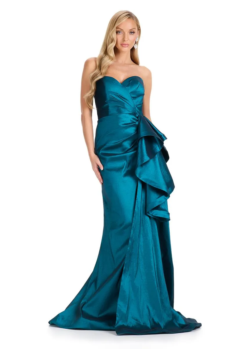 ASHLEYlauren Strapless Taffeta Evening Dress E12118 sold by Terry costa product image thumbnail 3