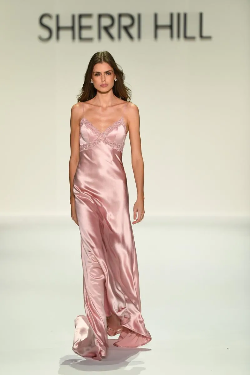 Sherri Hill Simple Satin Slip sold by Terry costa