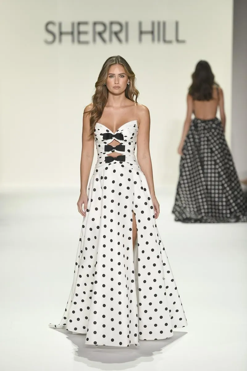 Sherri Hill Cut Out Polka Dot Prom Dress 57764 sold by Terry costa product image thumbnail 4