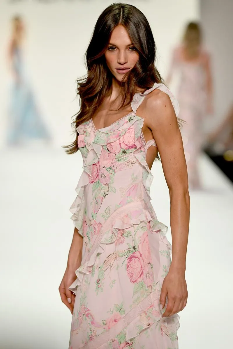 Sherri Hill Floral Print Ruffle Prom Dress 57782 sold by Terry costa product image thumbnail 2