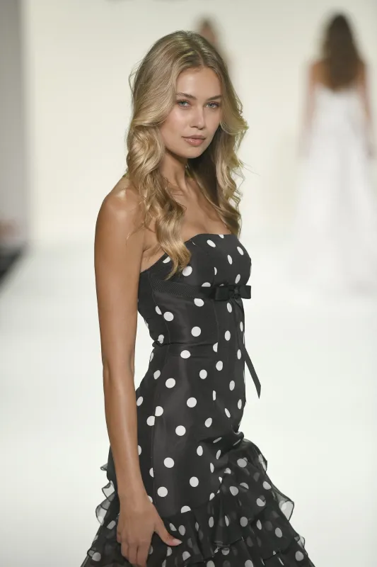 Sherri Hill Polka Dot Mermaid Ruffle Prom Dress 57826 sold by Terry costa