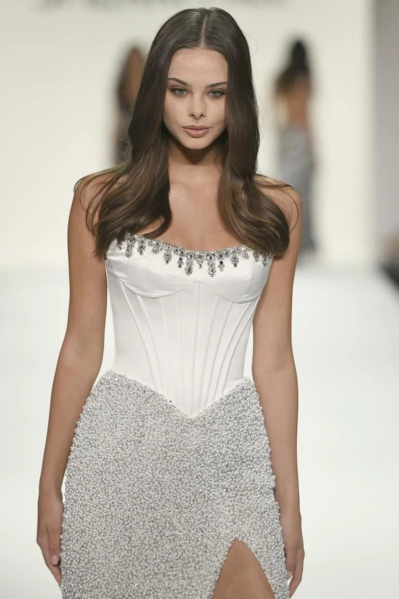 Sherri Hill Pearl Corset Strapless Prom Dress 67193 sold by Terry costa product image thumbnail 2