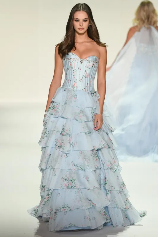 Sherri Hill Floral Print Corset Prom Dress 57913 sold by Terry costa