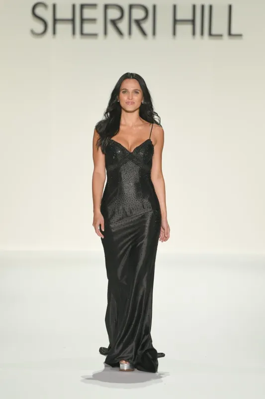 Sherri Hill Heat Stone Satin Prom Dress 57821 sold by Terry costa