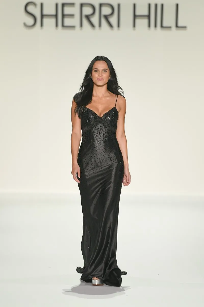 Sherri Hill Heat Stone Satin Prom Dress 57821 sold by Terry costa