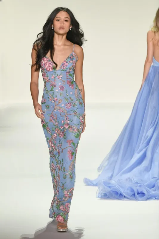 Sherri Hill Floral Beaded Lace-up Back Prom Dress 57670 sold by Terry costa