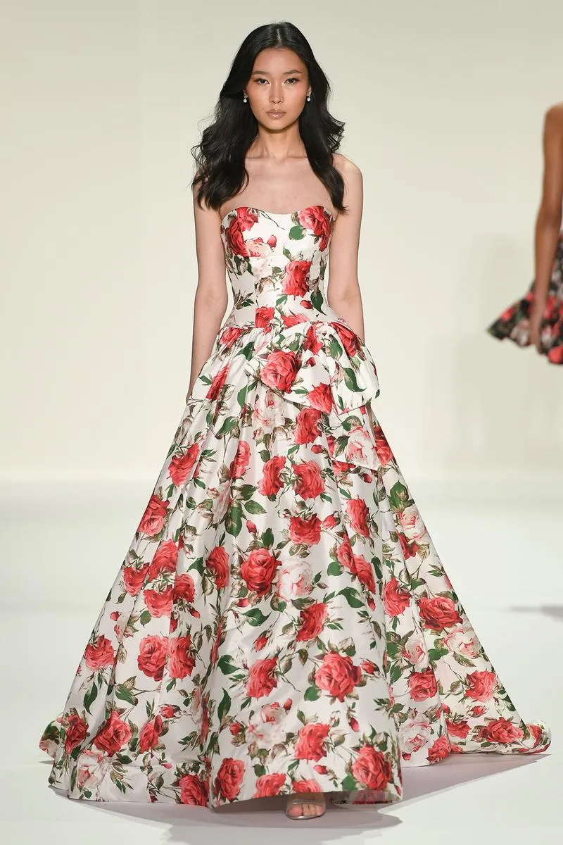 Sherri Hill Strapless Rose Print Prom Dress 57724 sold by Terry costa