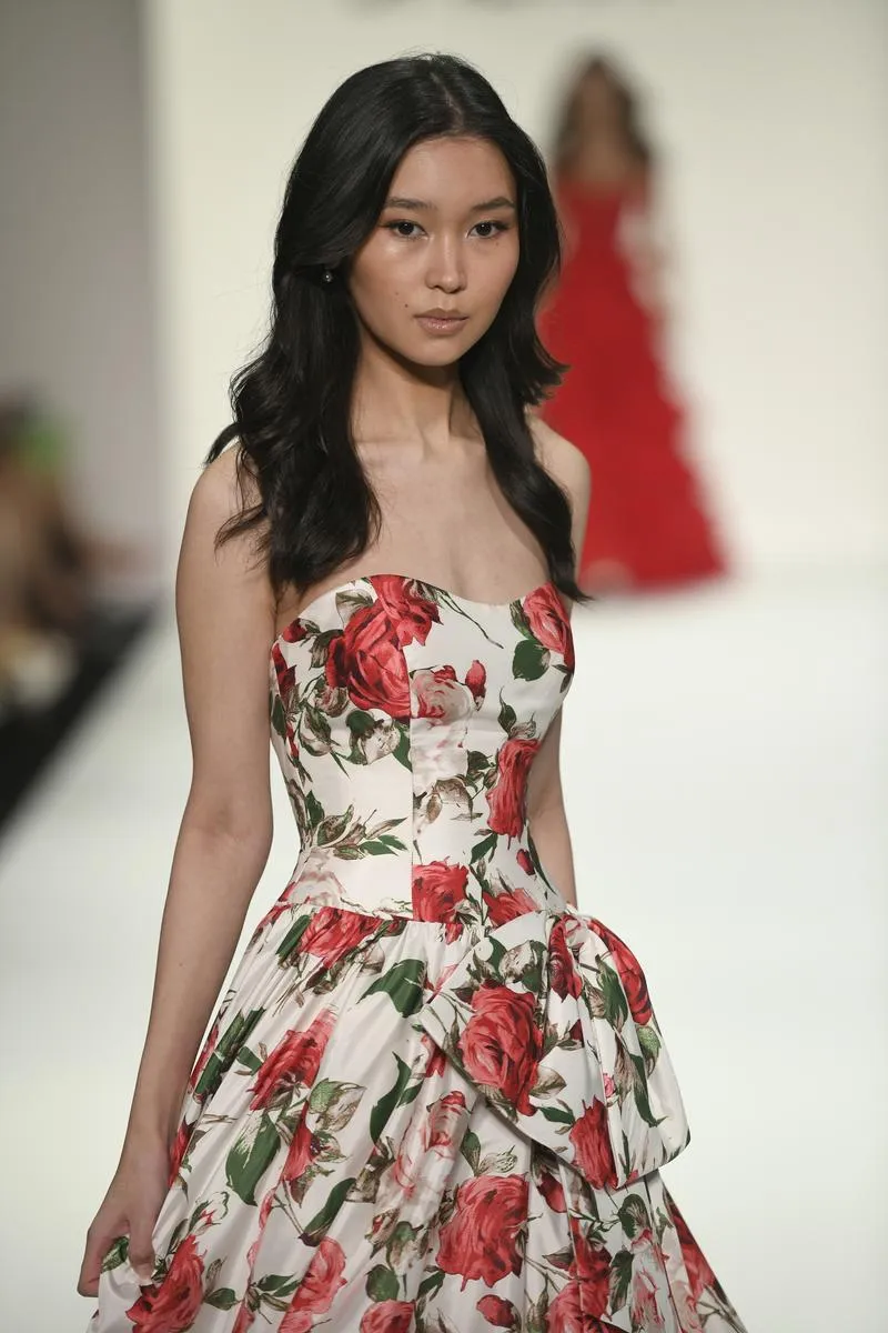 Sherri Hill Strapless Rose Print Prom Dress 57724 sold by Terry costa product image thumbnail 2