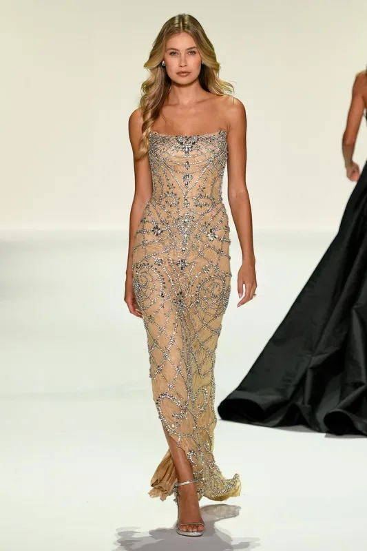 Sherri Hill Elegant Strapless Beaded Pageant Dress 67143 sold by Terry costa