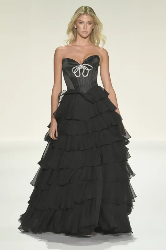 Sherri Hill Corset Ruffle Prom Dress 57936 sold by Terry costa