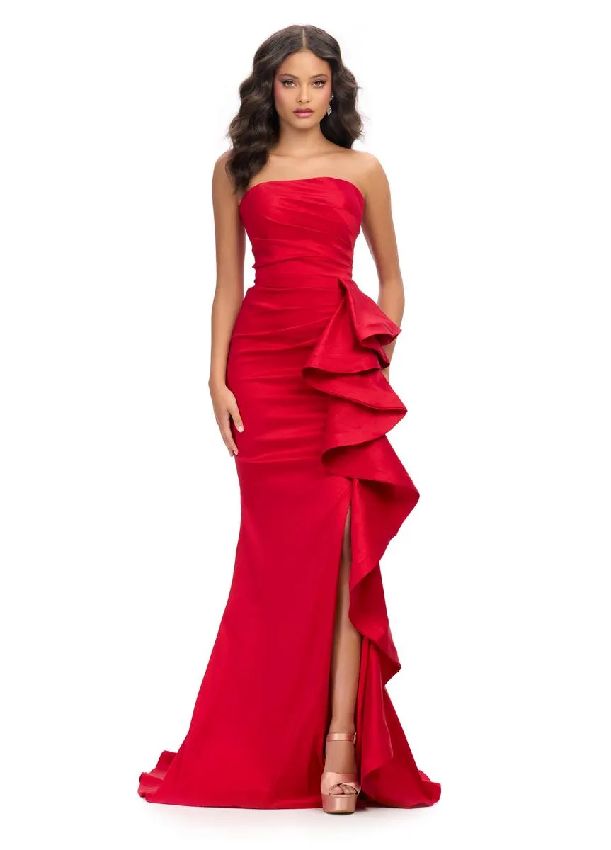 ASHLEYlauren Strapless Side Ruffle Prom Dress 11751 - B sold by Terry costa product image thumbnail 5