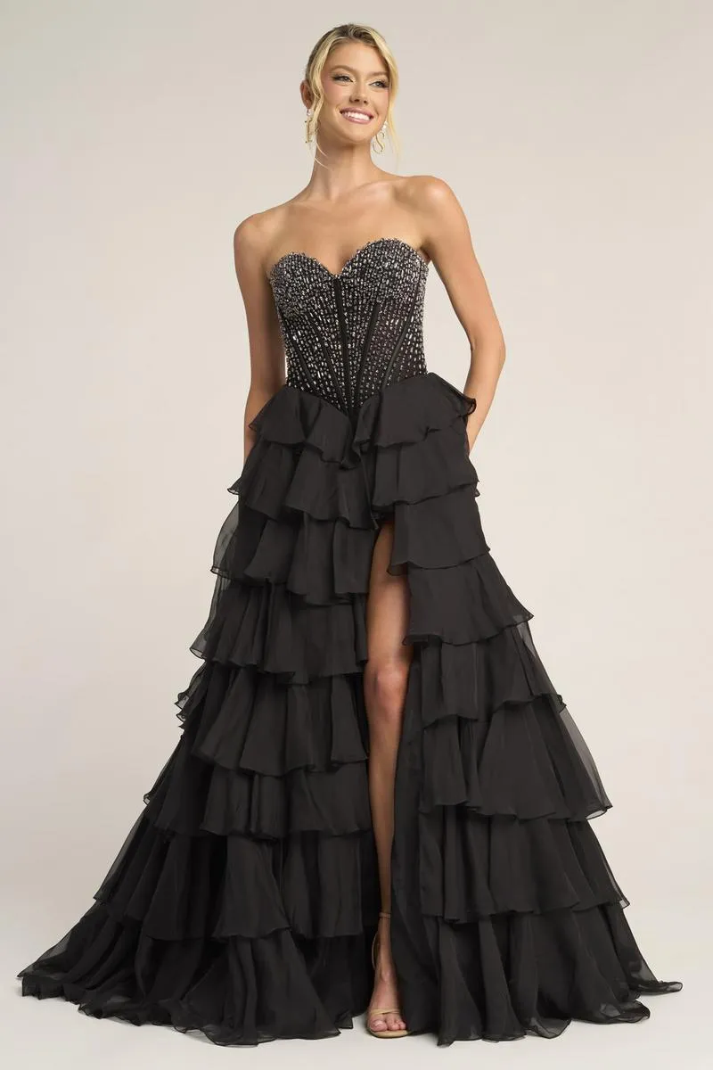 Portia and Scarlett Strapless Corset A-line Prom Dress PS26037 sold by Terry costa product image thumbnail 5