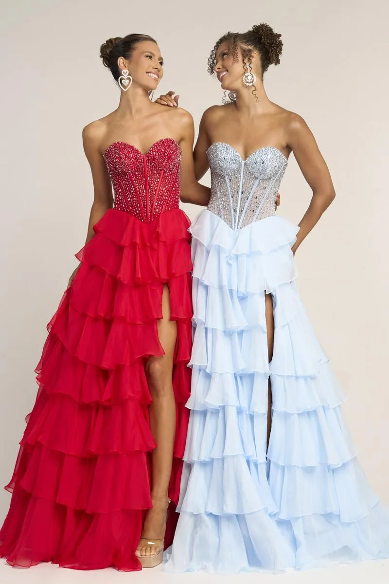 Portia and Scarlett Strapless Corset A-line Prom Dress PS26037 sold by Terry costa product image thumbnail 3