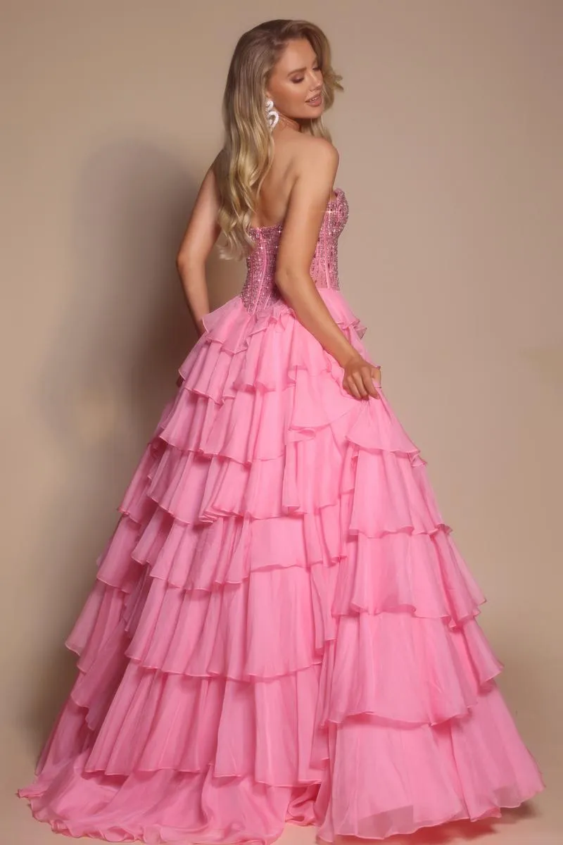 Portia and Scarlett Strapless Corset A-line Prom Dress PS26037 sold by Terry costa product image thumbnail 2