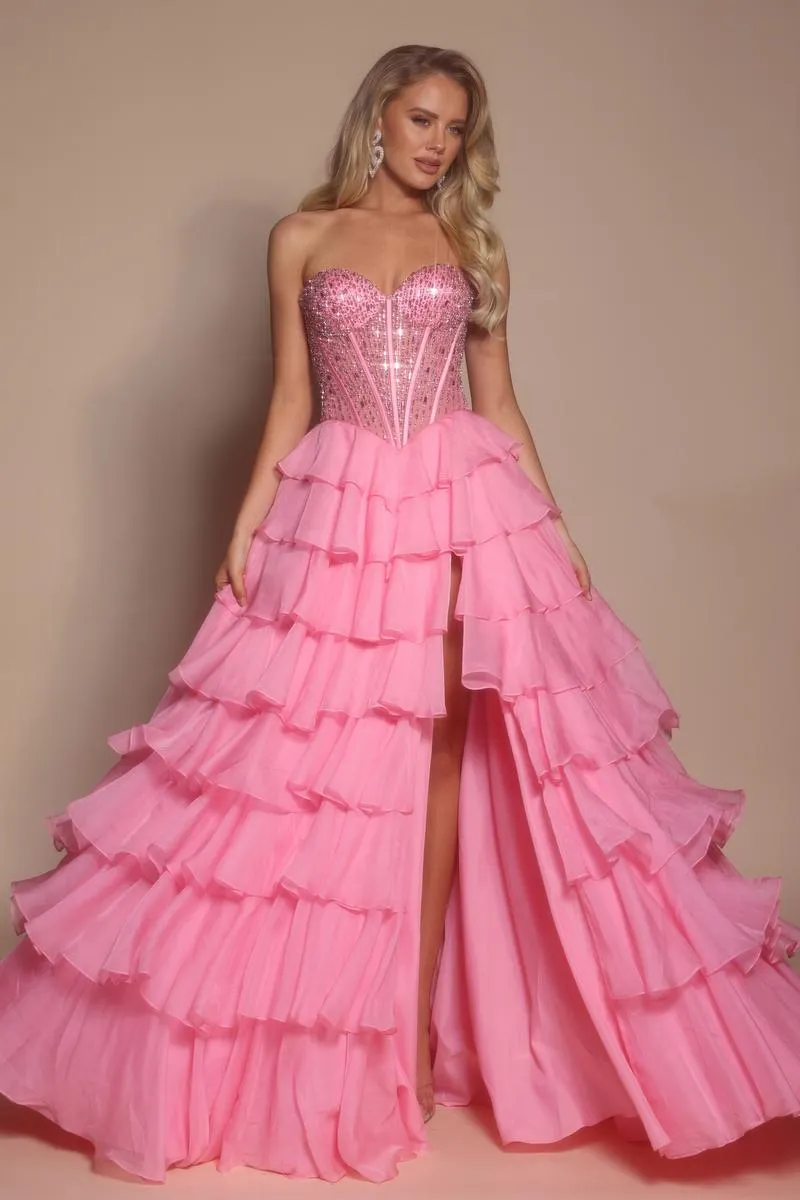 Portia and Scarlett Strapless Corset A-line Prom Dress PS26037 sold by Terry costa