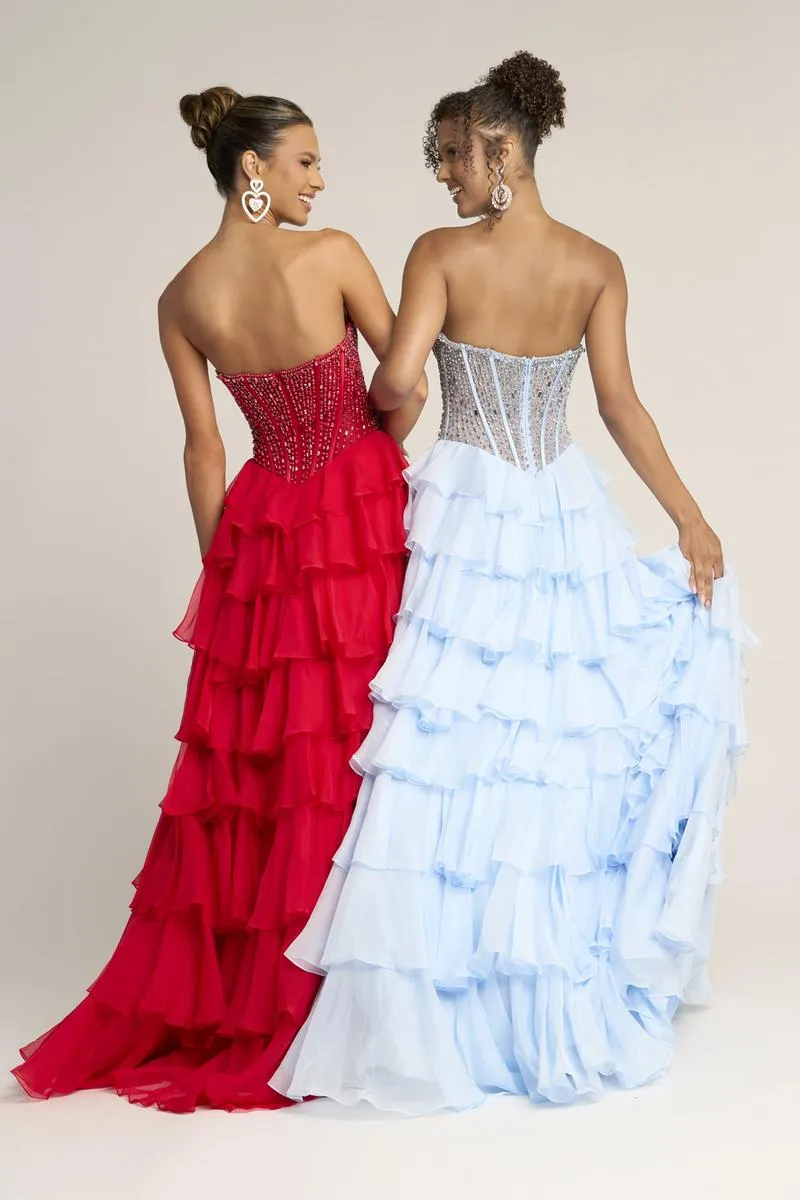 Portia and Scarlett Strapless Corset A-line Prom Dress PS26037 sold by Terry costa product image thumbnail 4