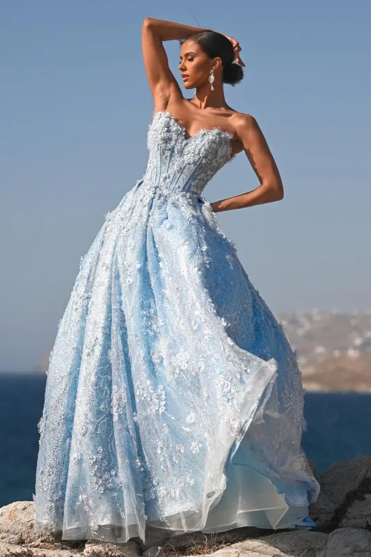 Portia and Scarlett 3D Floral Basque Waist Ballgown Prom Dress PS26149 sold by Terry costa