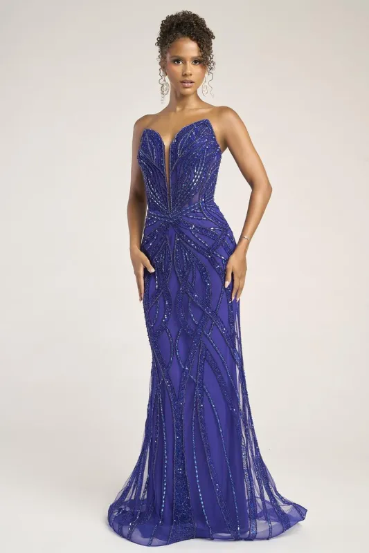 Portia and Scarlett Embellished Strapless Prom Dress PS2642C sold by Terry costa