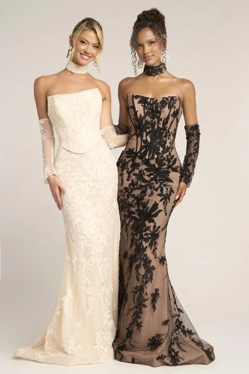 Portia & Scarlett Fitted Lace Prom Dress PS26005 sold by Terry costa product image thumbnail 3