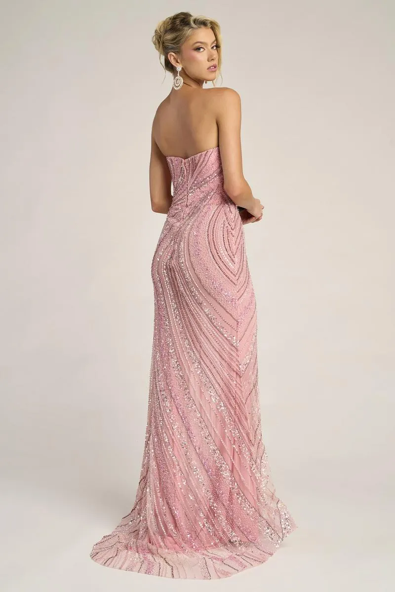 Portia and Scarlett Beaded Strapless Prom Dress PS24612C sold by Terry costa product image thumbnail 5