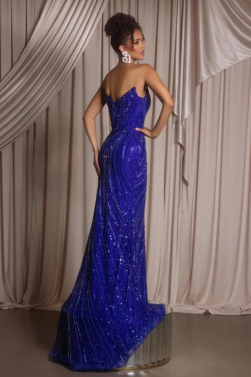 Portia and Scarlett Beaded Strapless Prom Dress PS24612C sold by Terry costa product image thumbnail 2