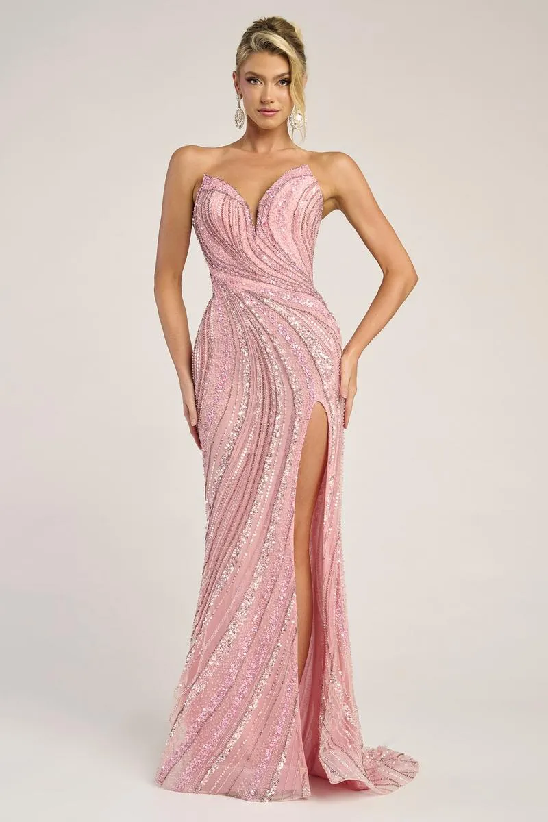 Portia and Scarlett Beaded Strapless Prom Dress PS24612C sold by Terry costa product image thumbnail 4