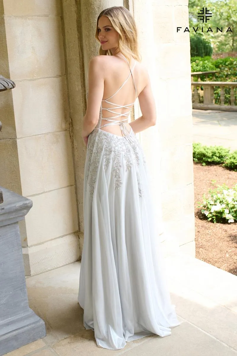 Faviana A-Line Plunging Prom Dress 11449 sold by Terry costa product image thumbnail 2