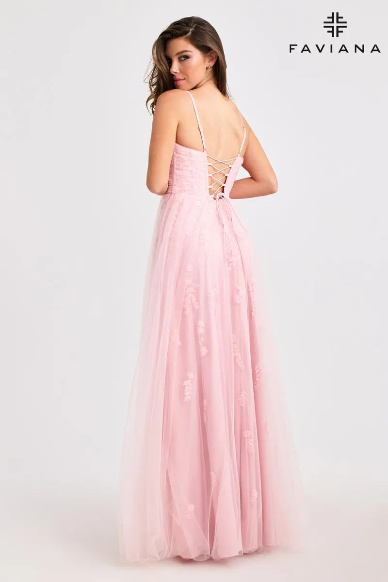 Faviana Delicate A-Line Lace Prom Dress 11471 sold by Terry costa product image thumbnail 4